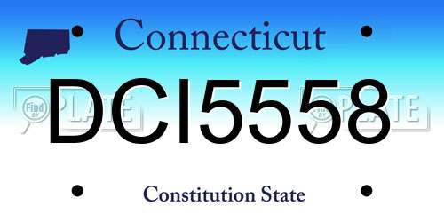 DCI5558 Connecticut License Plate