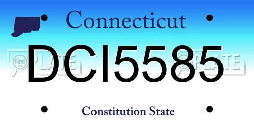 DCI5585 Connecticut License Plate