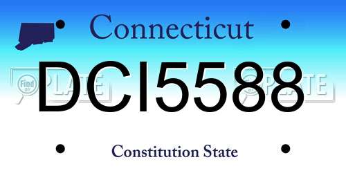 DCI5588 Connecticut License Plate
