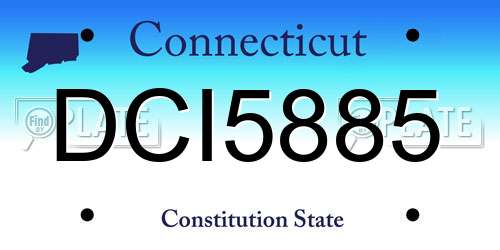 DCI5885 Connecticut License Plate
