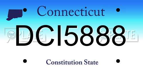 DCI5888 Connecticut License Plate