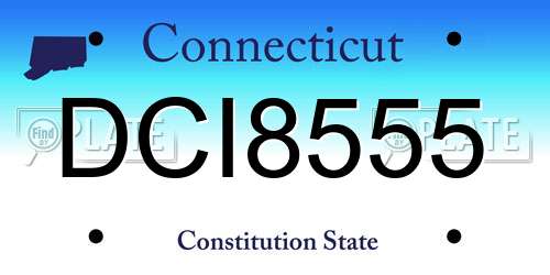 DCI8555 Connecticut License Plate
