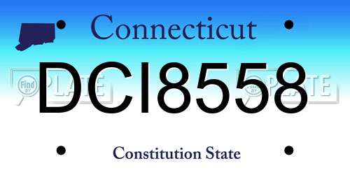 DCI8558 Connecticut License Plate