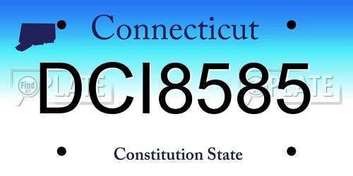 DCI8585 Connecticut License Plate