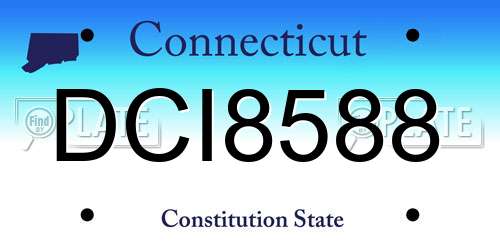 DCI8588 Connecticut License Plate
