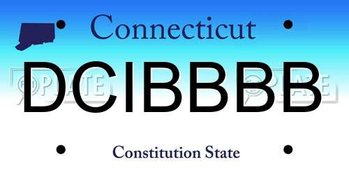 DCIBBBB Connecticut License Plate