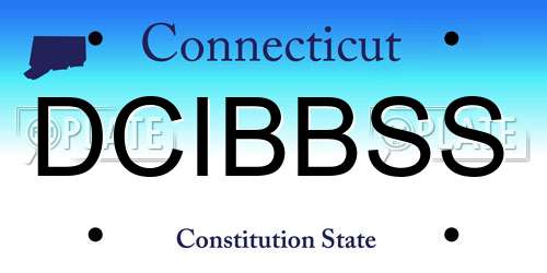 DCIBBSS Connecticut License Plate