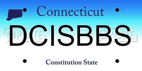 DCISBBS Connecticut License Plate