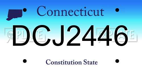 DCJ2446 Connecticut License Plate