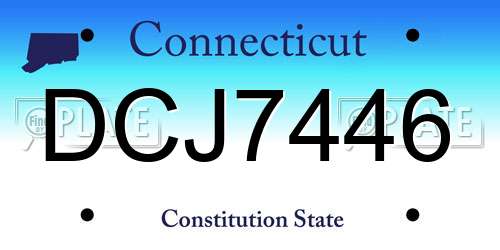 DCJ7446 Connecticut License Plate