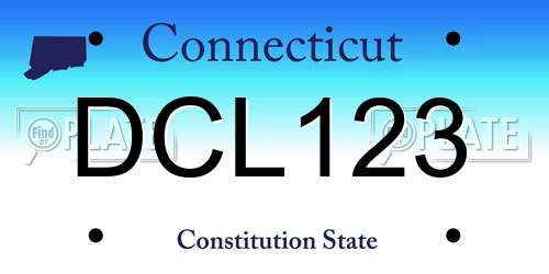 DCL123 Connecticut License Plate