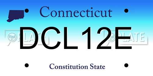 DCL12E Connecticut License Plate