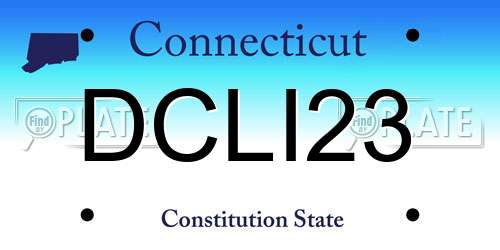 DCLI23 Connecticut License Plate