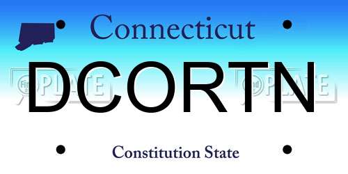 DCORTN Connecticut License Plate