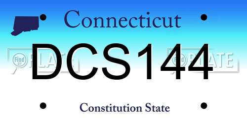 DCS144 Connecticut License Plate