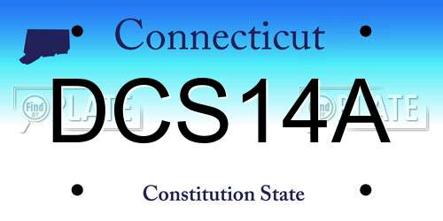 DCS14A Connecticut License Plate