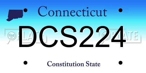 DCS224 Connecticut License Plate