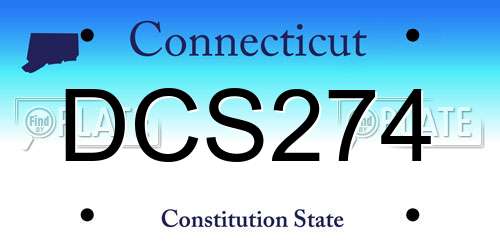 DCS274 Connecticut License Plate