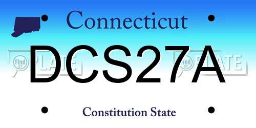DCS27A Connecticut License Plate