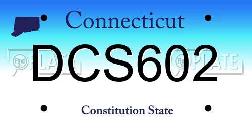 DCS602 Connecticut License Plate