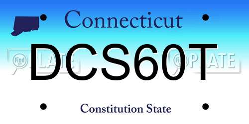 DCS60T Connecticut License Plate