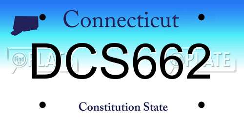 DCS662 Connecticut License Plate
