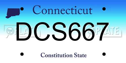 DCS667 Connecticut License Plate