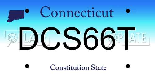 DCS66T Connecticut License Plate