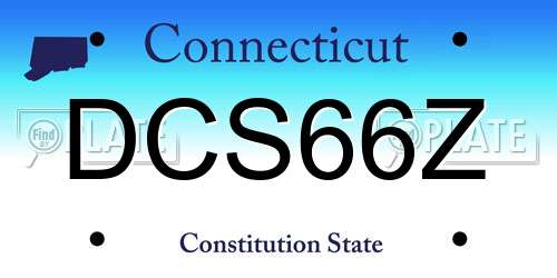 DCS66Z Connecticut License Plate