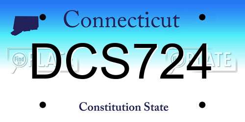 DCS724 Connecticut License Plate