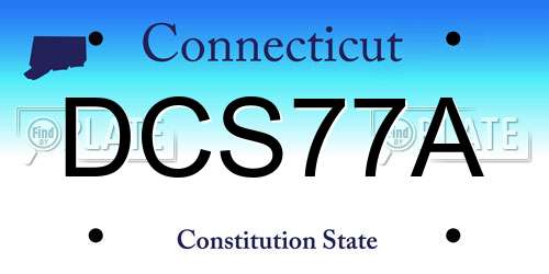 DCS77A Connecticut License Plate