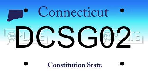 DCSG02 Connecticut License Plate