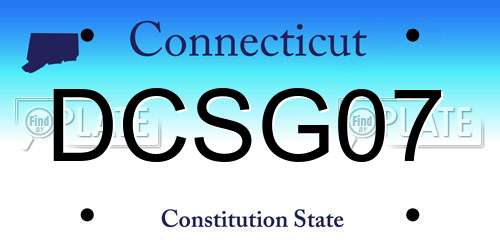 DCSG07 Connecticut License Plate