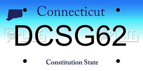 DCSG62 Connecticut License Plate