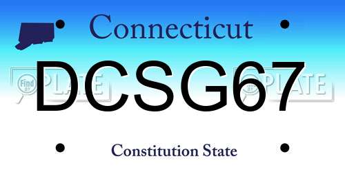 DCSG67 Connecticut License Plate