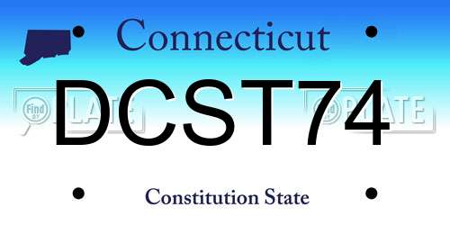 DCST74 Connecticut License Plate