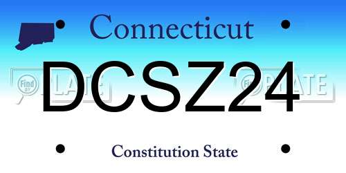 DCSZ24 Connecticut License Plate