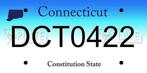 DCT0422 Connecticut License Plate