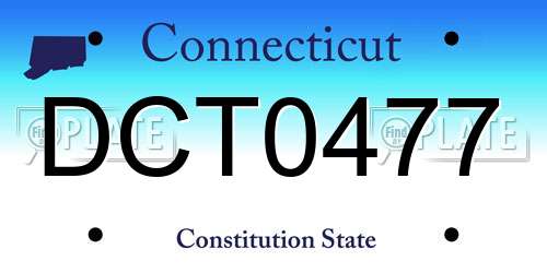 DCT0477 Connecticut License Plate