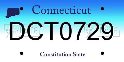 DCT0729 Connecticut License Plate