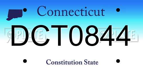 DCT0844 Connecticut License Plate