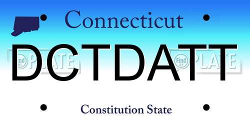 DCTDATT Connecticut License Plate