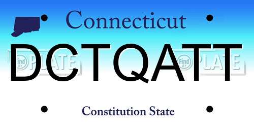 DCTQATT Connecticut License Plate
