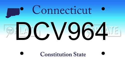 DCV964 Connecticut License Plate