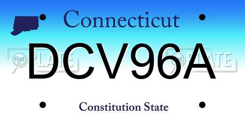 DCV96A Connecticut License Plate