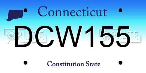 DCW155 Connecticut License Plate