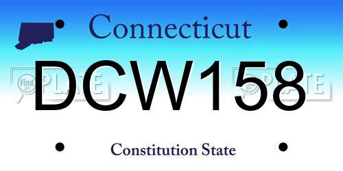 DCW158 Connecticut License Plate