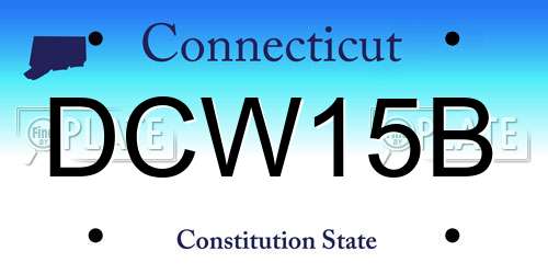 DCW15B Connecticut License Plate