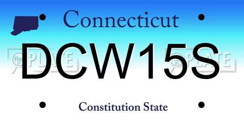 DCW15S Connecticut License Plate