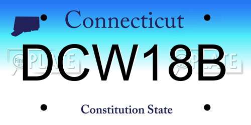 DCW18B Connecticut License Plate